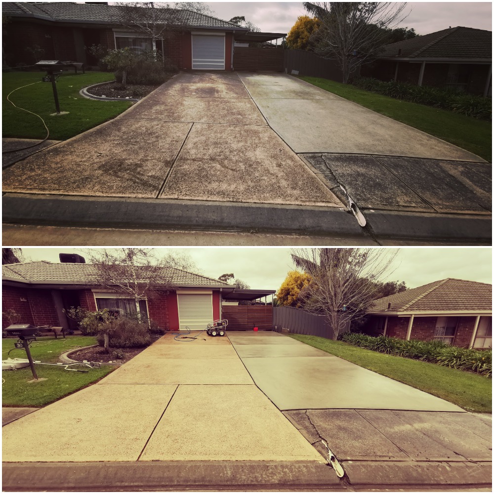 Concrete Stone before and after Sealing
